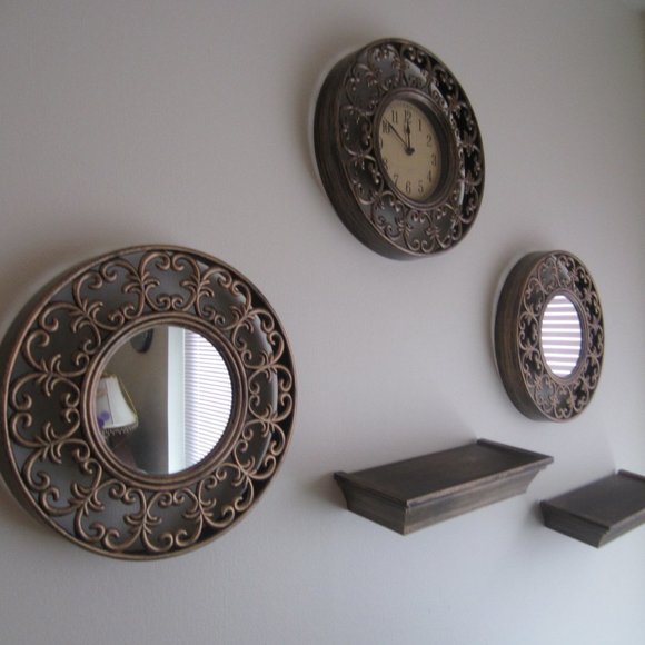 5-PIECE GOLD COLOR ELEMENT OF DESIGN/HOME DECOR WALL SET - Picture 2 of 9